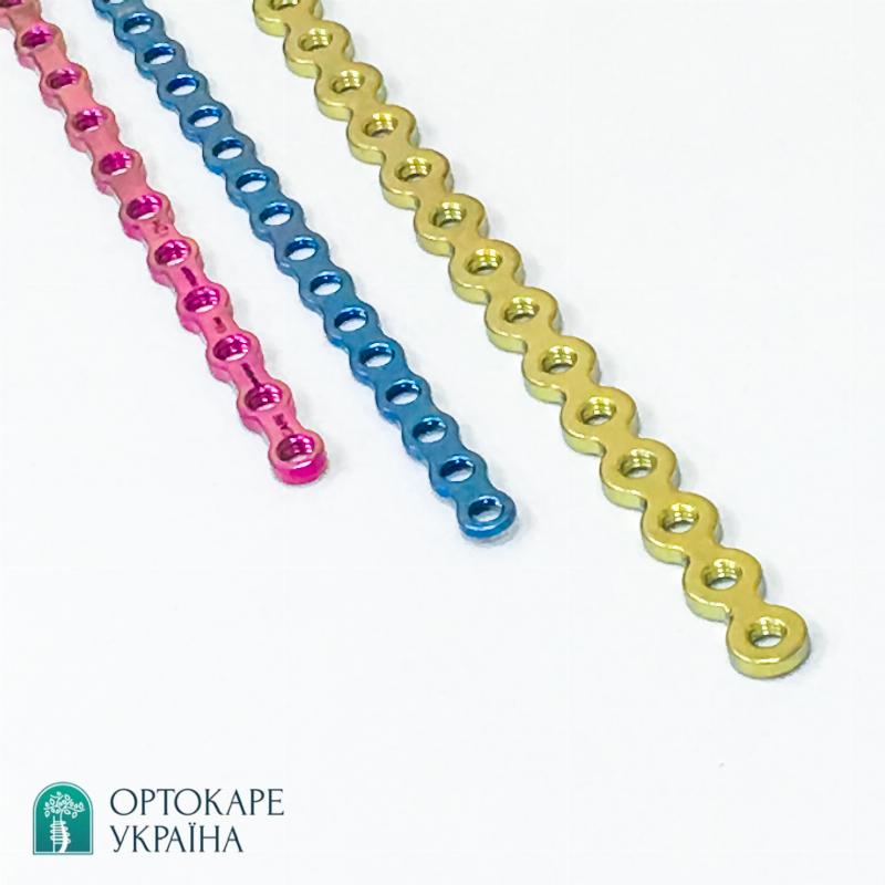 Пластина для реконструкція нижньої щелепи BMR з 8 отворами, пряма 1,5 мм